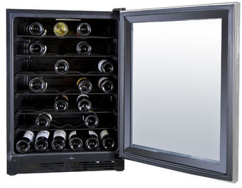 Μαύρο ηλεκτρικό δοχείο ψύξης 150 λίτρο 52 μπουκάλια Stroage κρασιού πορτών γυαλιού